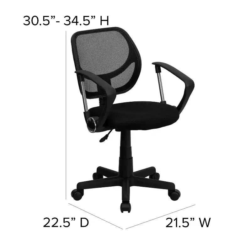 Fauteuil de bureau pivotant en maille à dossier bas, noir/bleu/gris/violet, 1 personne