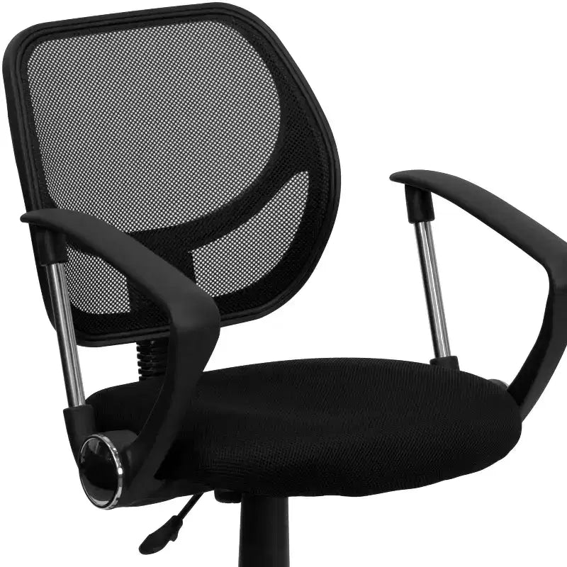 Fauteuil de bureau pivotant en maille à dossier bas, noir/bleu/gris/violet, 1 personne