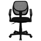 Fauteuil de bureau pivotant en maille à dossier bas, noir/bleu/gris/violet, 1 personne