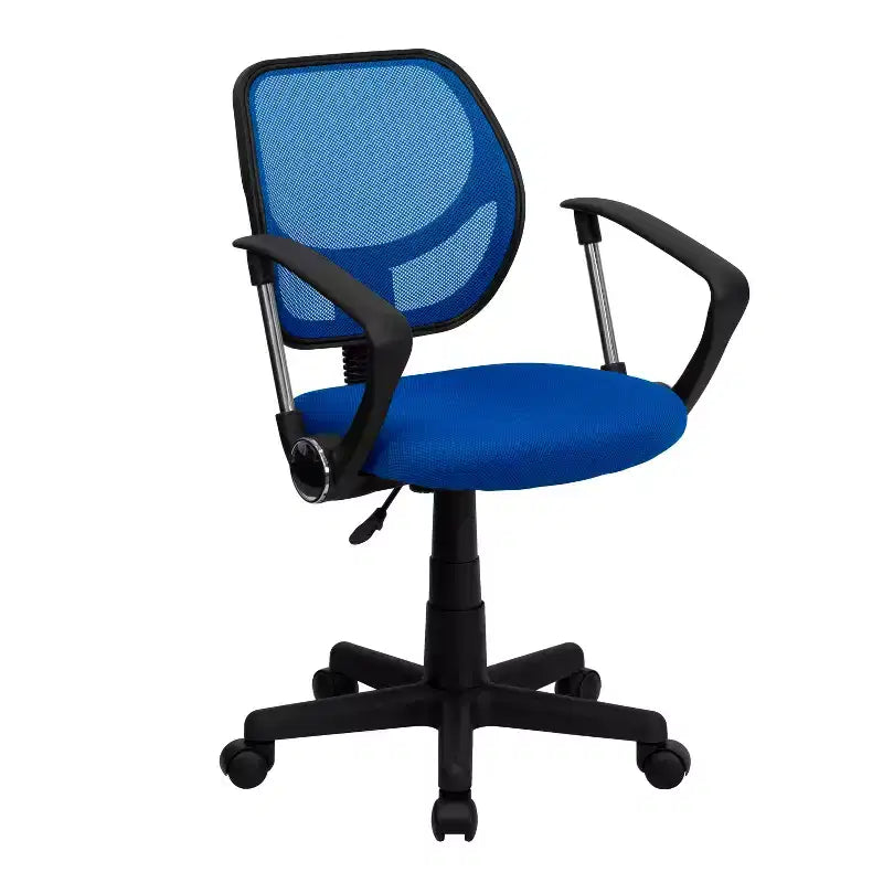 Fauteuil de bureau pivotant en maille à dossier bas, noir/bleu/gris/violet, 1 personne