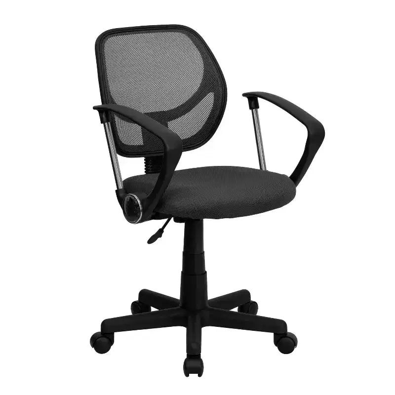 Fauteuil de bureau pivotant en maille à dossier bas, noir/bleu/gris/violet, 1 personne