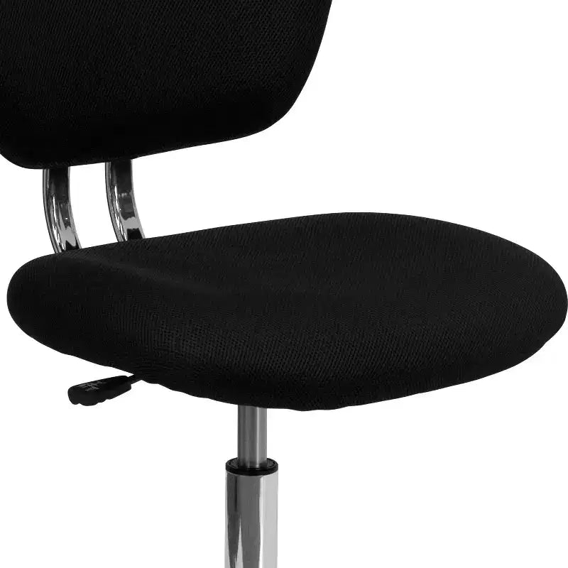 Chaise de bureau pivotante sans accoudoirs à dossier mi-haut en maille, monoposte – Plusieurs coloris