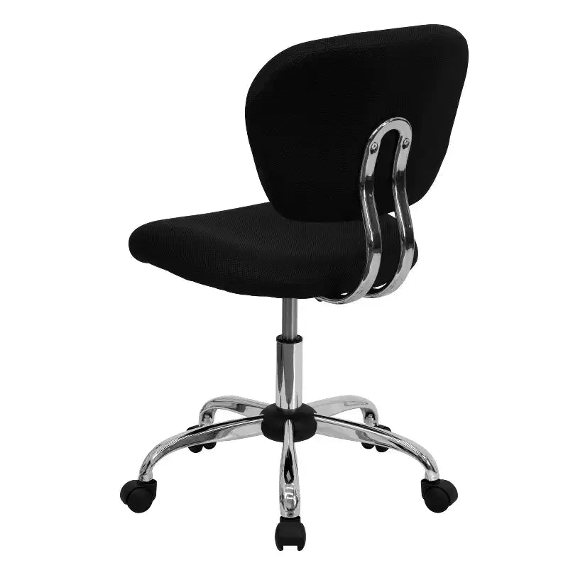 Chaise de bureau pivotante sans accoudoirs à dossier mi-haut en maille, monoposte – Plusieurs coloris