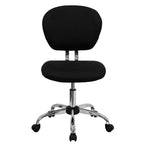 Chaise de bureau pivotante sans accoudoirs à dossier mi-haut en maille, monoposte – Plusieurs coloris