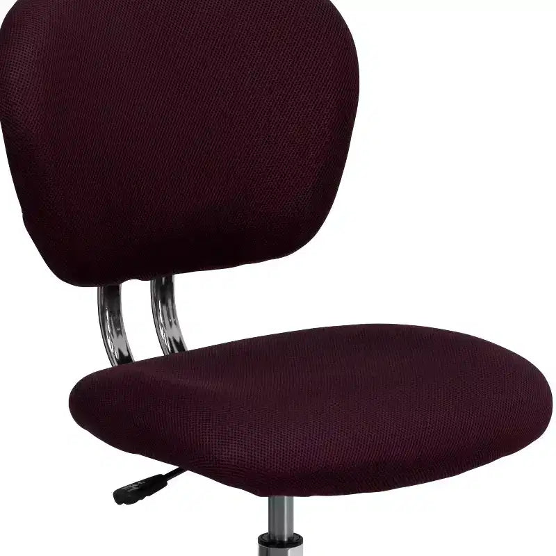 Chaise de bureau pivotante sans accoudoirs à dossier mi-haut en maille, monoposte – Plusieurs coloris