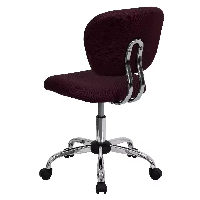Chaise de bureau pivotante sans accoudoirs à dossier mi-haut en maille, monoposte – Plusieurs coloris