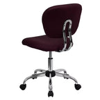 Chaise de bureau pivotante sans accoudoirs à dossier mi-haut en maille, monoposte – Plusieurs coloris