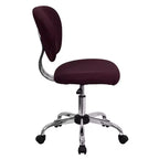 Chaise de bureau pivotante sans accoudoirs à dossier mi-haut en maille, monoposte – Plusieurs coloris