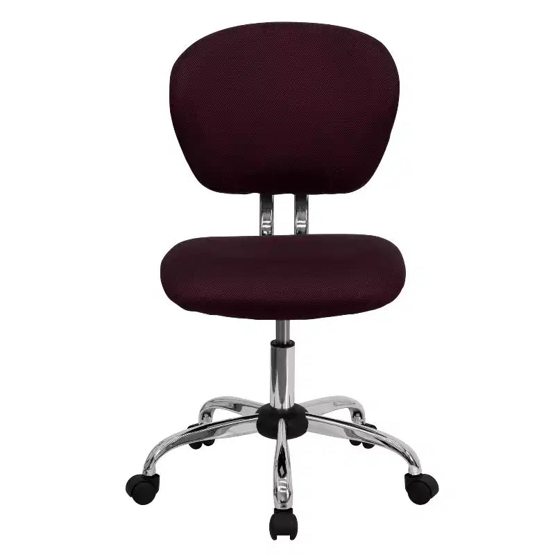 Chaise de bureau pivotante sans accoudoirs à dossier mi-haut en maille, monoposte – Plusieurs coloris