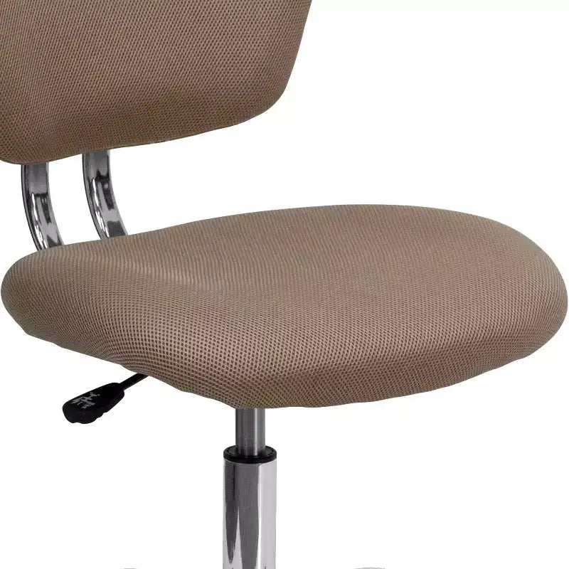 Chaise de bureau pivotante sans accoudoirs à dossier mi-haut en maille, monoposte – Plusieurs coloris