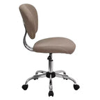 Chaise de bureau pivotante sans accoudoirs à dossier mi-haut en maille, monoposte – Plusieurs coloris