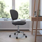 Chaise de bureau pivotante sans accoudoirs à dossier mi-haut en maille, monoposte – Plusieurs coloris
