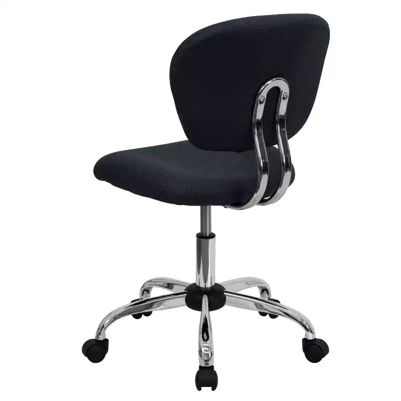 Chaise de bureau pivotante sans accoudoirs à dossier mi-haut en maille, monoposte – Plusieurs coloris