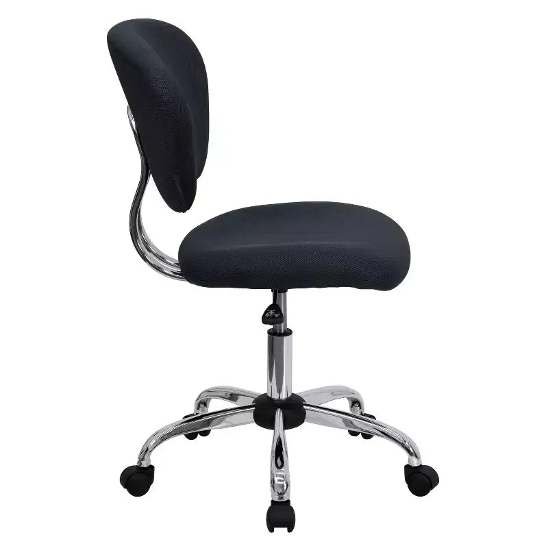 Chaise de bureau pivotante sans accoudoirs à dossier mi-haut en maille, monoposte – Plusieurs coloris