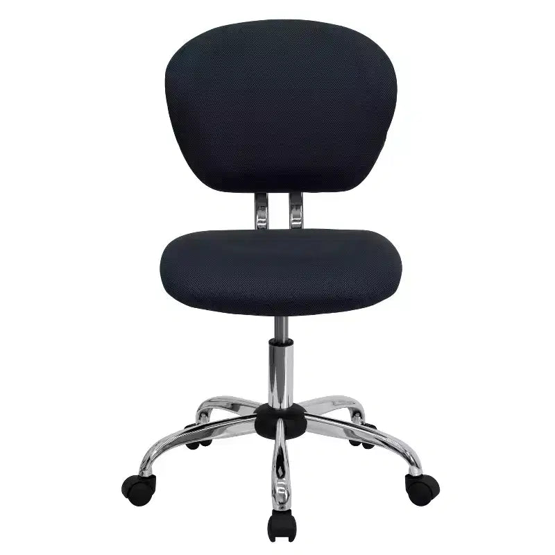 Chaise de bureau pivotante sans accoudoirs à dossier mi-haut en maille, monoposte – Plusieurs coloris