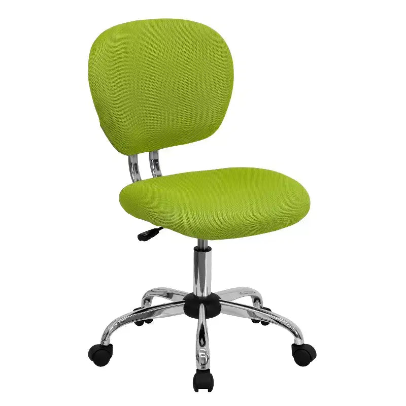 Chaise de bureau pivotante sans accoudoirs à dossier mi-haut en maille, monoposte – Plusieurs coloris