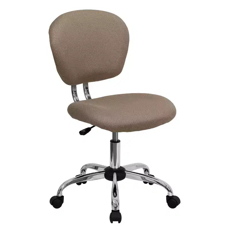Chaise de bureau pivotante sans accoudoirs à dossier mi-haut en maille, monoposte – Plusieurs coloris