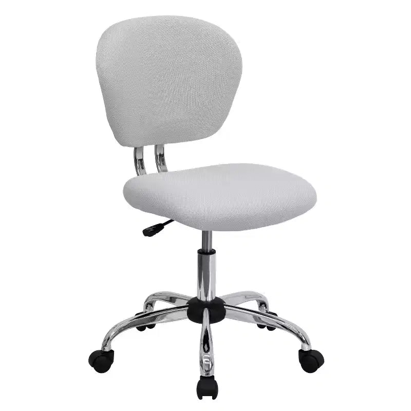 Chaise de bureau pivotante sans accoudoirs à dossier mi-haut en maille, monoposte – Plusieurs coloris