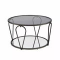 Table basse ronde en verre de 31 po – Nickel noir/Chrome, style contemporain, 1 place