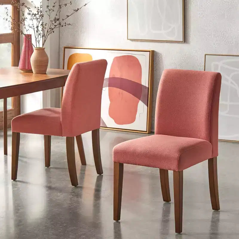 Chaise de salle à manger rembourrée sans accoudoirs, lot de 2 – Plusieurs coloris