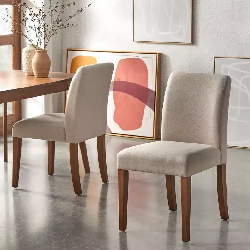 Chaise de salle à manger rembourrée sans accoudoirs, lot de 2 – Plusieurs coloris