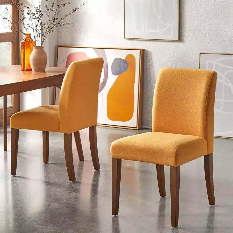 Chaise de salle à manger rembourrée sans accoudoirs, lot de 2 – Plusieurs coloris