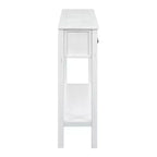 Console rustique avec 4 tiroirs et étagère inférieure – Blanc antique / Bleu / Espresso / Marine, 1 personne