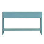 Console rustique avec 4 tiroirs et étagère inférieure – Blanc antique / Bleu / Espresso / Marine, 1 personne