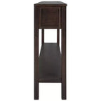 Console rustique avec 4 tiroirs et étagère inférieure – Blanc antique / Bleu / Espresso / Marine, 1 personne