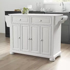 Meuble Îlot de Cuisine sur Roulettes avec Plateau en Granit – Gris Foncé