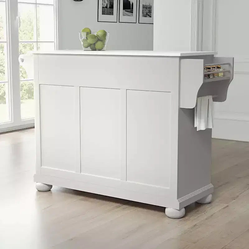 Meuble Îlot de Cuisine sur Roulettes avec Plateau en Granit – Gris Foncé